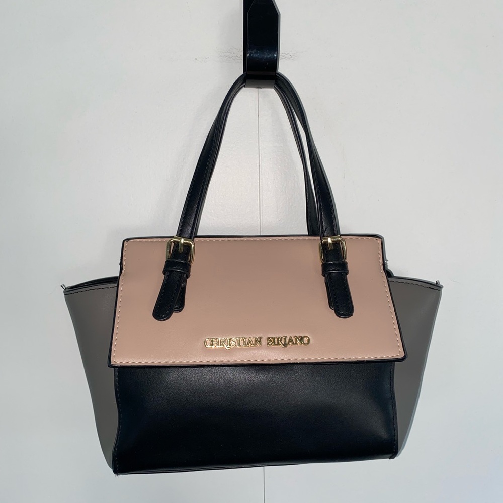 Christian Siriano Mini Handheld Purse Black/Grey/Beige